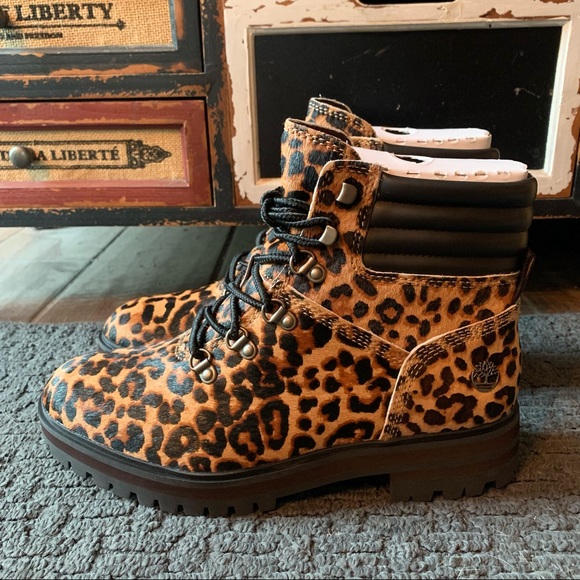 Timberland cheetah print London square mid hikers - Picture 3 of 10
